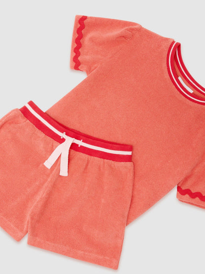 Reiss Orange Misha 3-9 yrs Towelling Top and Shorts Set image 3