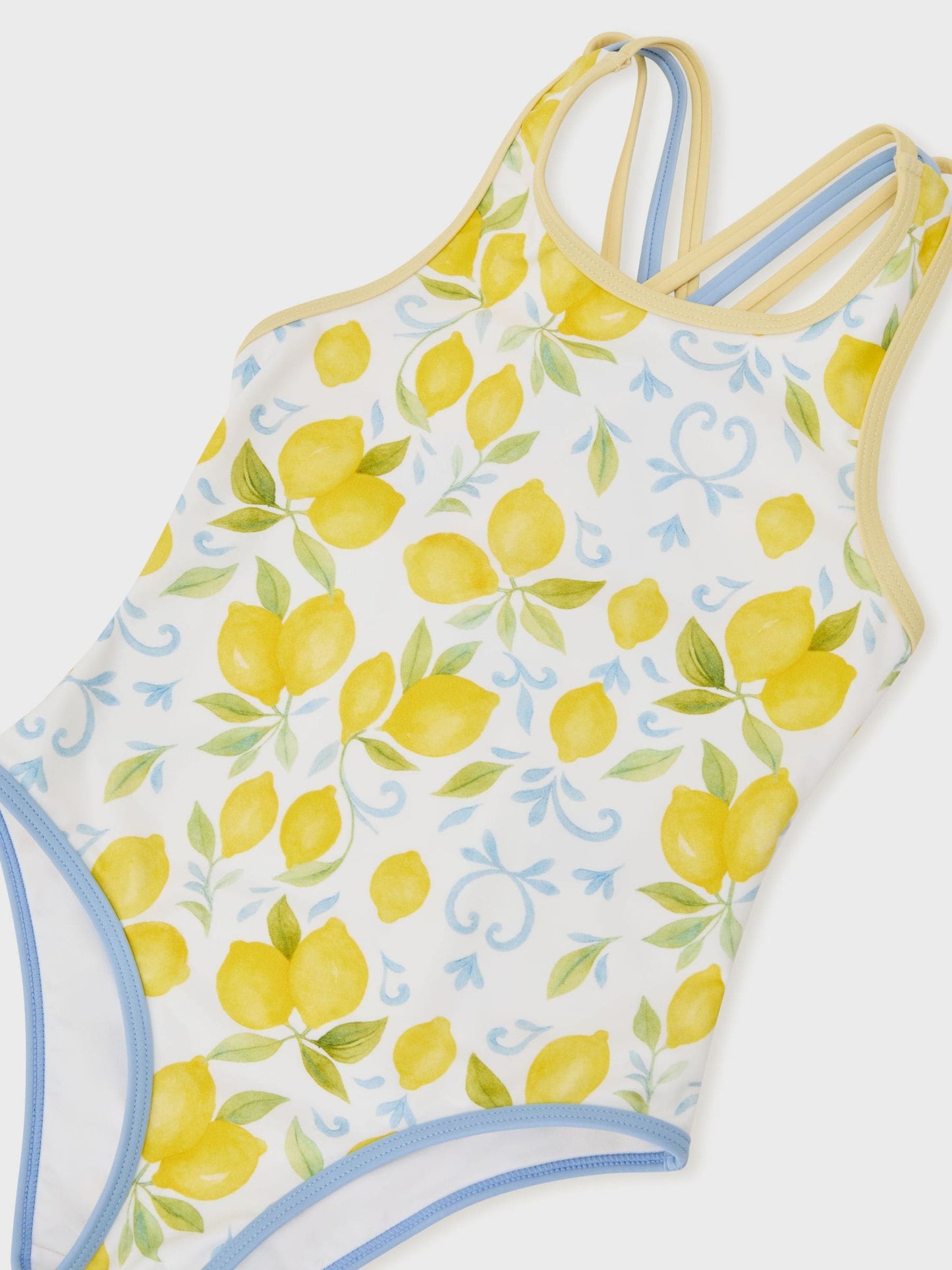 Reiss Yellow Yasmin 3-9 yrs Printed Cross-Strap Swimsuit image 3