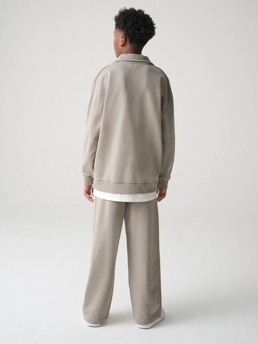 smALLSAINTS Light Brown Collared Mock Layer Sweat Top and Joggers Set - image 2