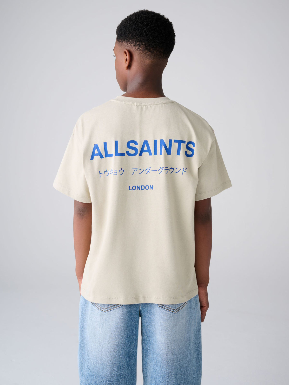 smALLSAINTS Light Grey Oversized Underground Crew Cotton T-Shirt - image 1