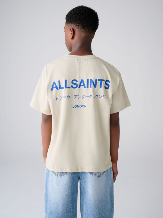 smALLSAINTS Light Grey Oversized Underground Crew Cotton T-Shirt - image 1