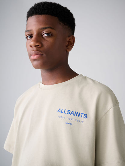 smALLSAINTS Light Grey Oversized Underground Crew Cotton T-Shirt - image 3