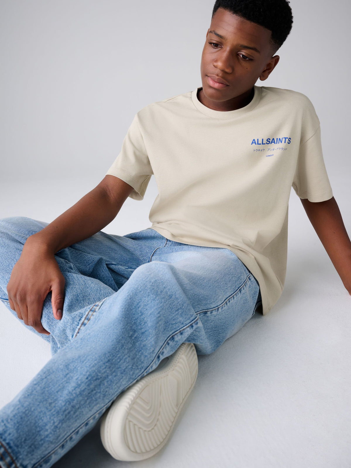 smALLSAINTS Light Grey Oversized Underground Crew Cotton T-Shirt - image 4