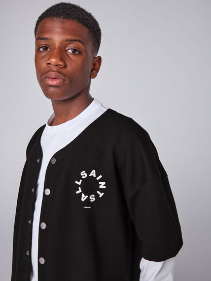 smALLSAINTS Black/White Tierra Baseball Shacket and T-Shirts Set - image 6