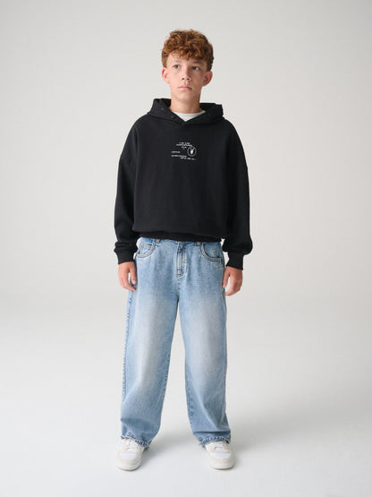 smALLSAINTS Black Stamp Logo Oversize Hoodie - image 2