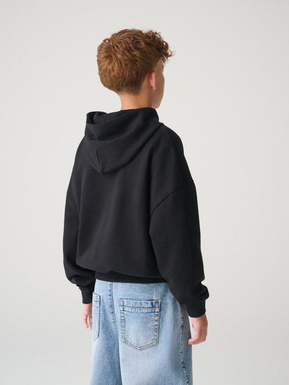 smALLSAINTS Black Stamp Logo Oversize Hoodie - image 3