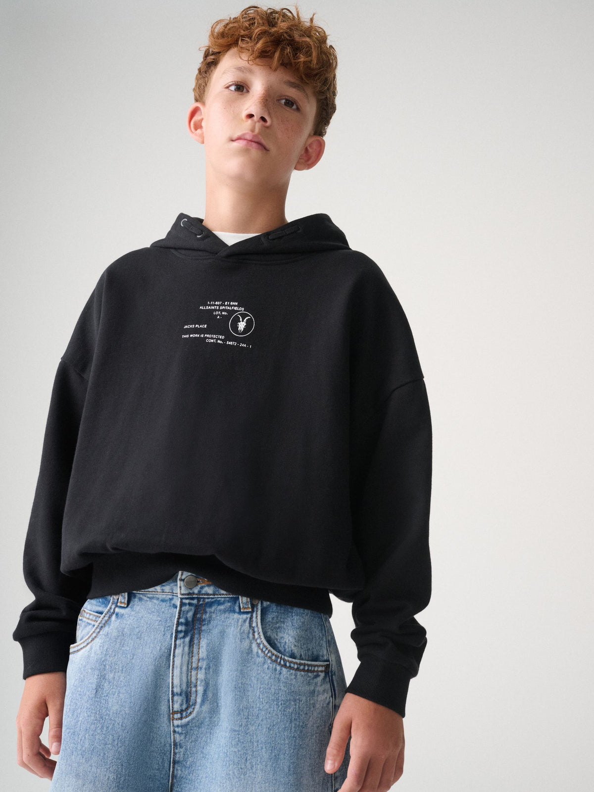 smALLSAINTS Black Stamp Logo Oversize Hoodie - image 5