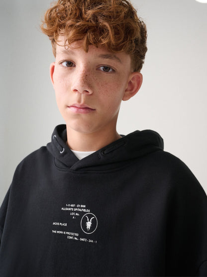 smALLSAINTS Black Stamp Logo Oversize Hoodie - image 6