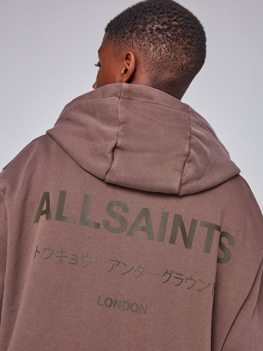 smALLSAINTS Washed Brown Underground Oversized Pull-Over Hoodie - image 1