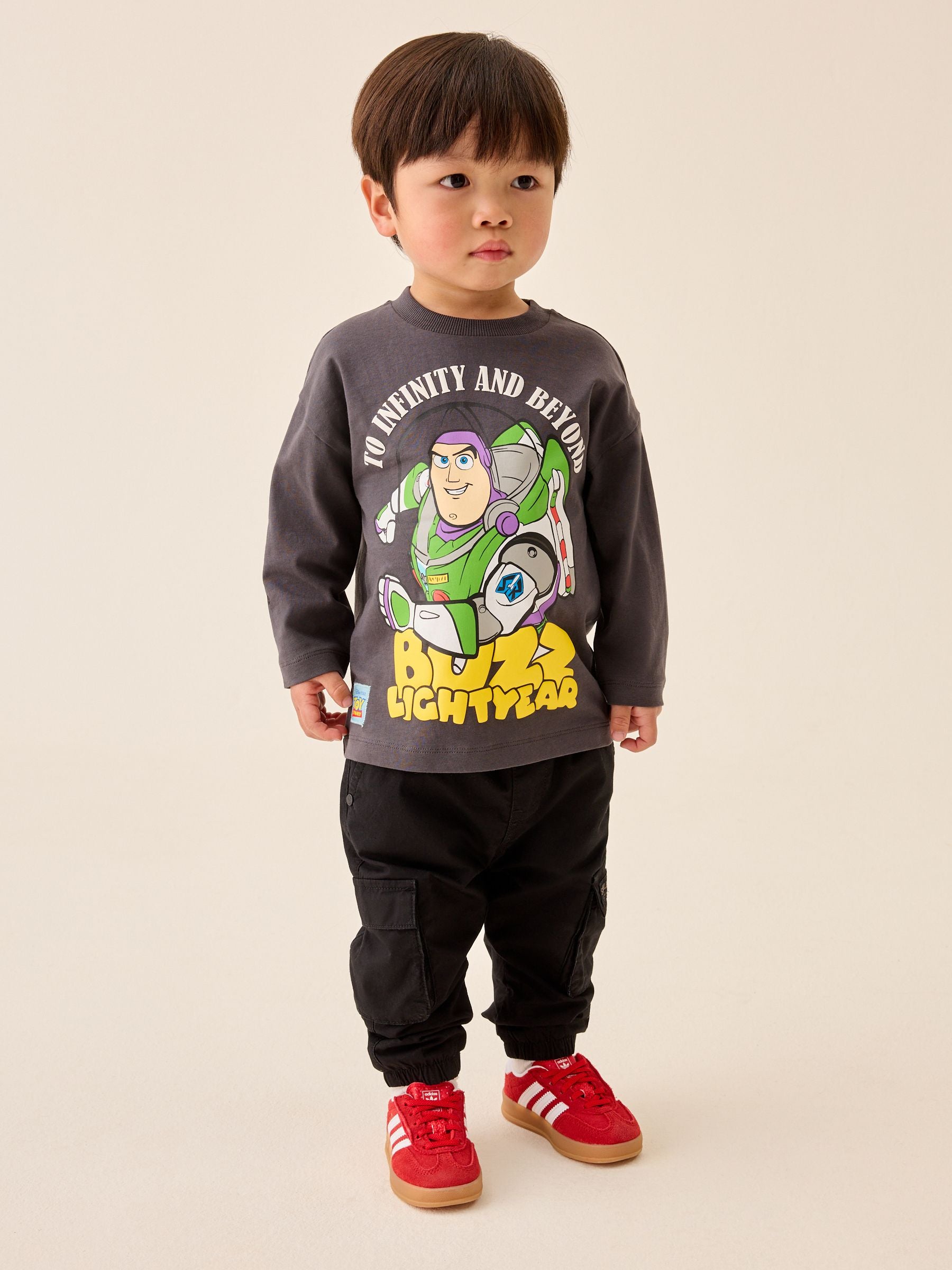 Dsiney Kidz - Charcoal Grey Buzz Lightyear Toy Story Long Sleeve T-Shirt (3mths-8yrs) image 2