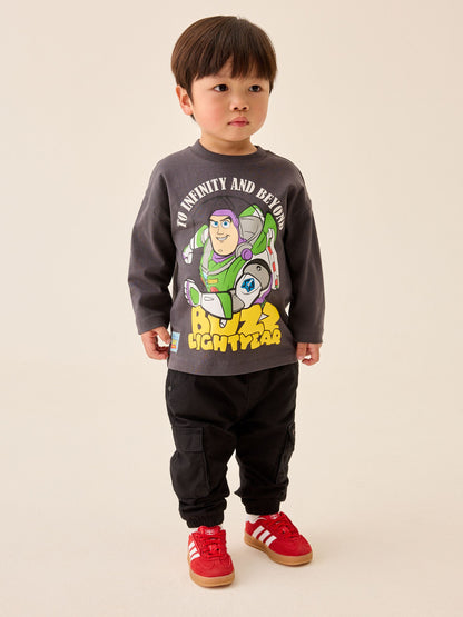 Dsiney Kidz - Charcoal Grey Buzz Lightyear Toy Story Long Sleeve T-Shirt (3mths-8yrs) image 2