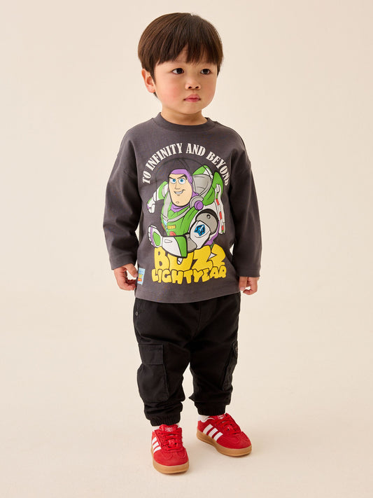 Dsiney Kidz - Charcoal Grey Buzz Lightyear Toy Story Long Sleeve T-Shirt (3mths-8yrs) image 2