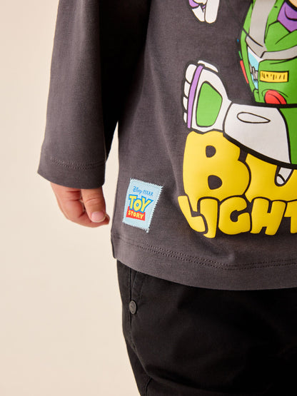 Dsiney Kidz - Charcoal Grey Buzz Lightyear Toy Story Long Sleeve T-Shirt (3mths-8yrs) image 4