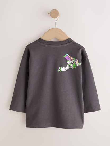Dsiney Kidz - Charcoal Grey Buzz Lightyear Toy Story Long Sleeve T-Shirt (3mths-8yrs) image 6