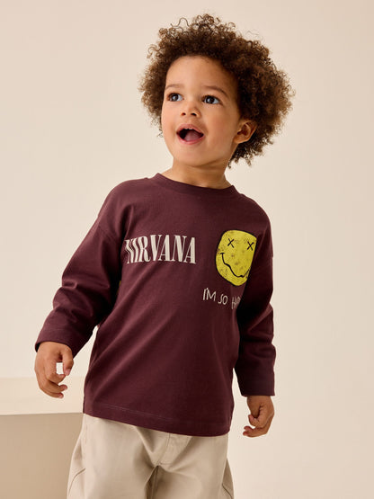 Dsiney Kidz - Rust Red Nirvana Long Sleeve Band Graphic T-Shirt (3mths-8yrs) image 1