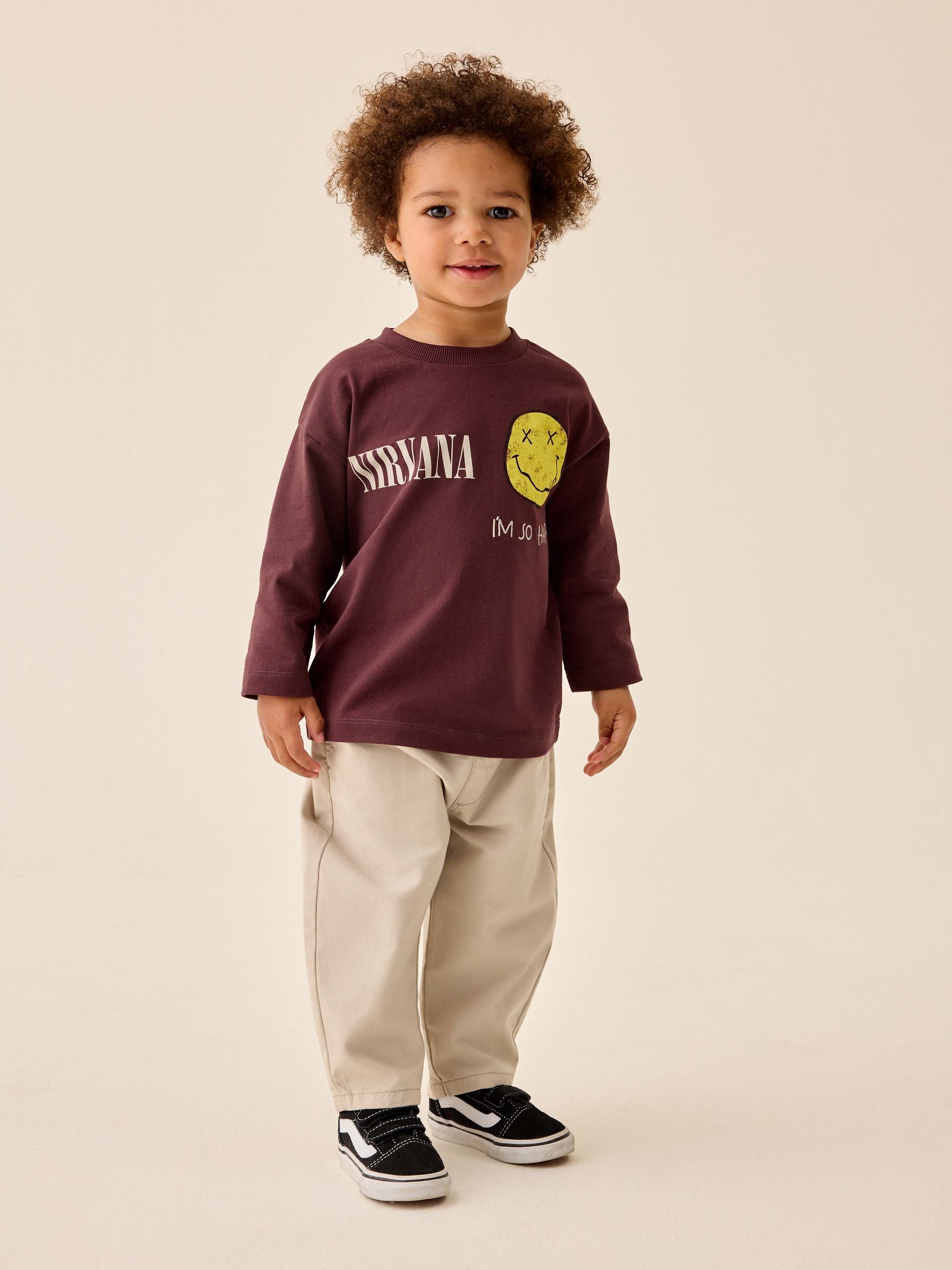 Dsiney Kidz - Rust Red Nirvana Long Sleeve Band Graphic T-Shirt (3mths-8yrs) image 2
