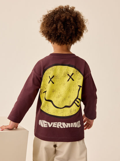 Dsiney Kidz - Rust Red Nirvana Long Sleeve Band Graphic T-Shirt (3mths-8yrs) image 3