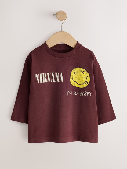 Dsiney Kidz - Rust Red Nirvana Long Sleeve Band Graphic T-Shirt (3mths-8yrs) image 5