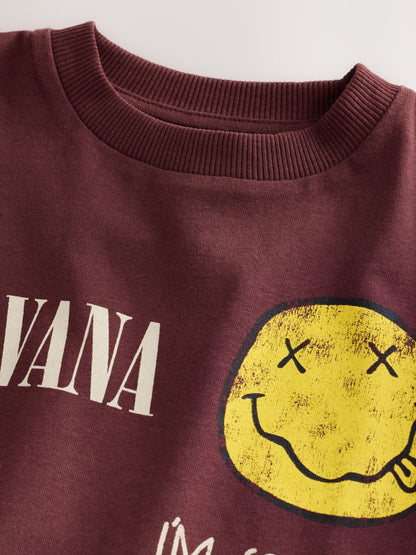Dsiney Kidz - Rust Red Nirvana Long Sleeve Band Graphic T-Shirt (3mths-8yrs) image 7