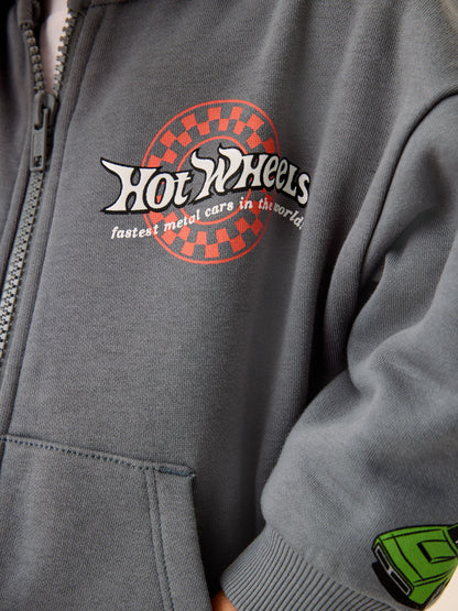 Charcoal Grey Hot Wheels Back Print Zip Up Hoodie (9mths-8yrs) - image 5