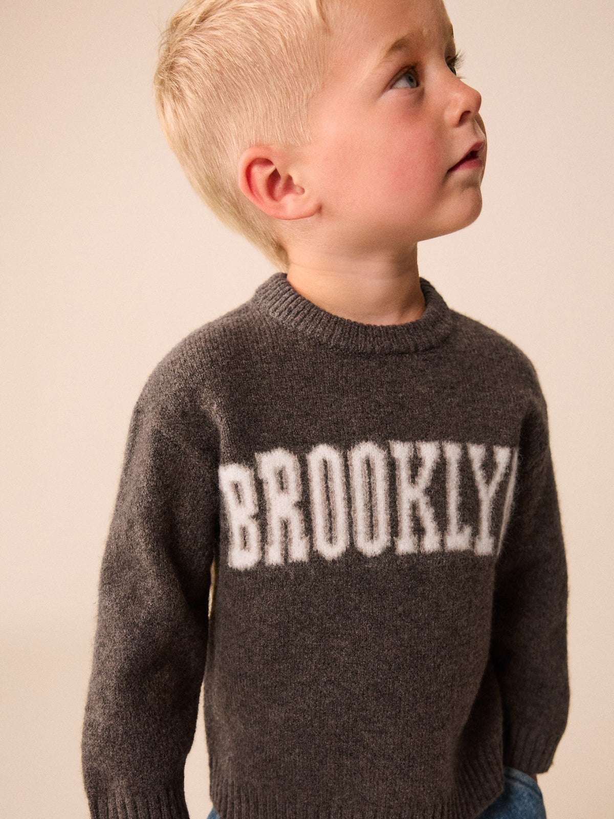 Chocolate Brown Brooklyn Knitted Crew Neck Jumper (3mths-7yrs) - image 4
