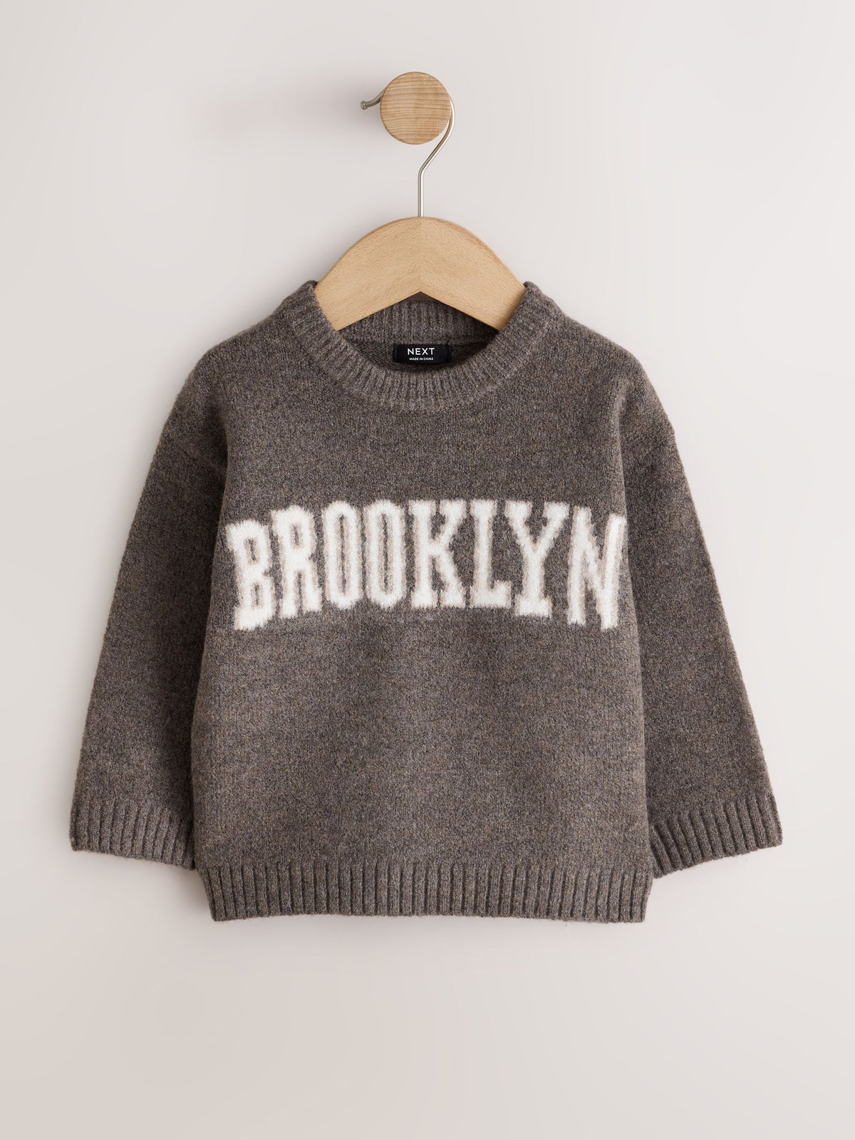 Chocolate Brown Brooklyn Knitted Crew Neck Jumper (3mths-7yrs) - image 5