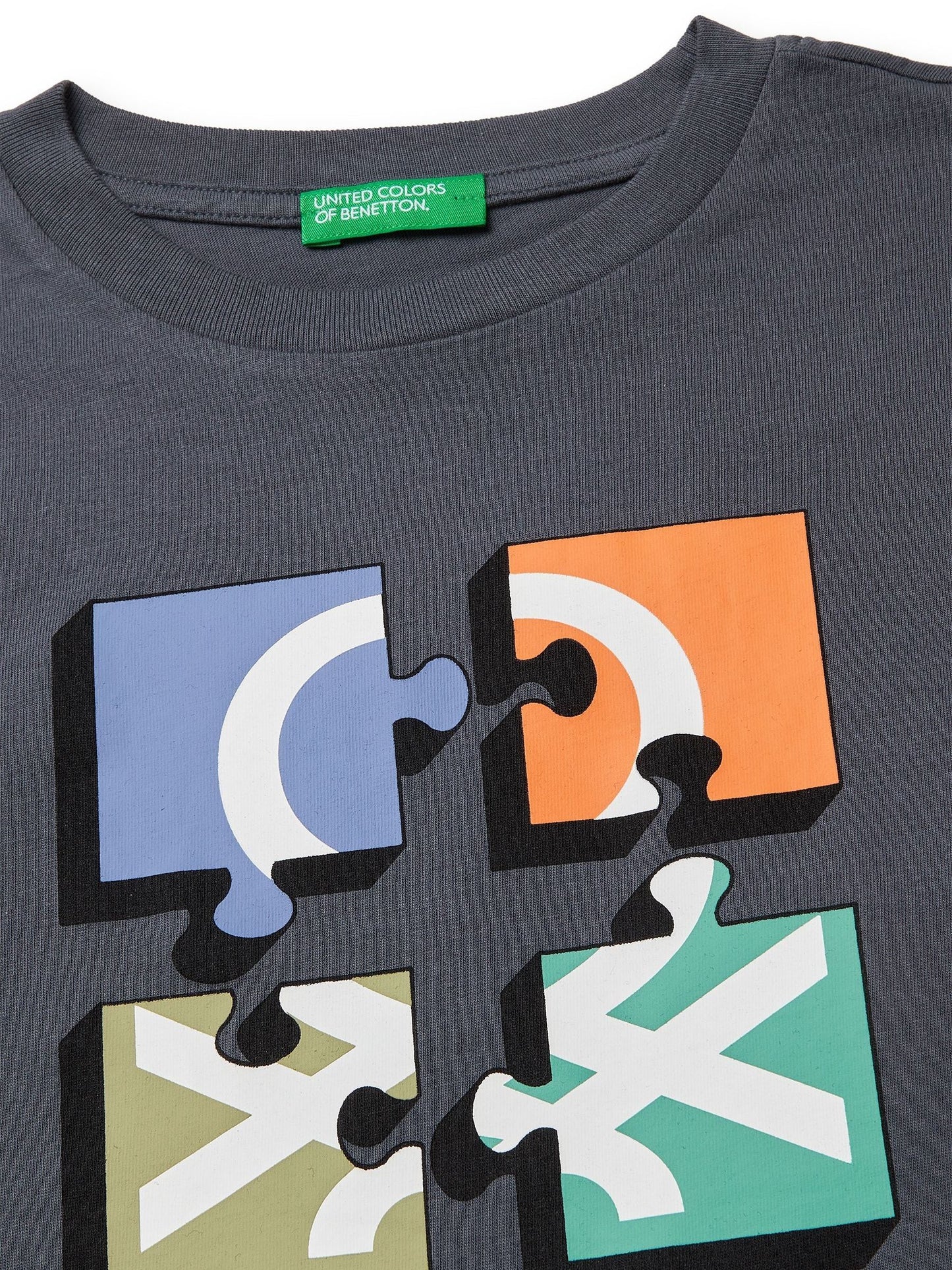 Dsiney Kidz - Benetton Grey Short Sleeve Logo T-Shirt image 3