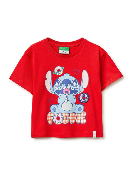 Benetton Red Printed Character T-Shirt image 1
