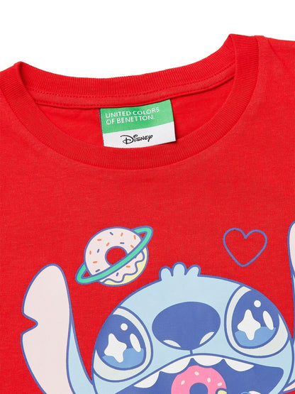 Benetton Red Printed Character T-Shirt image 3