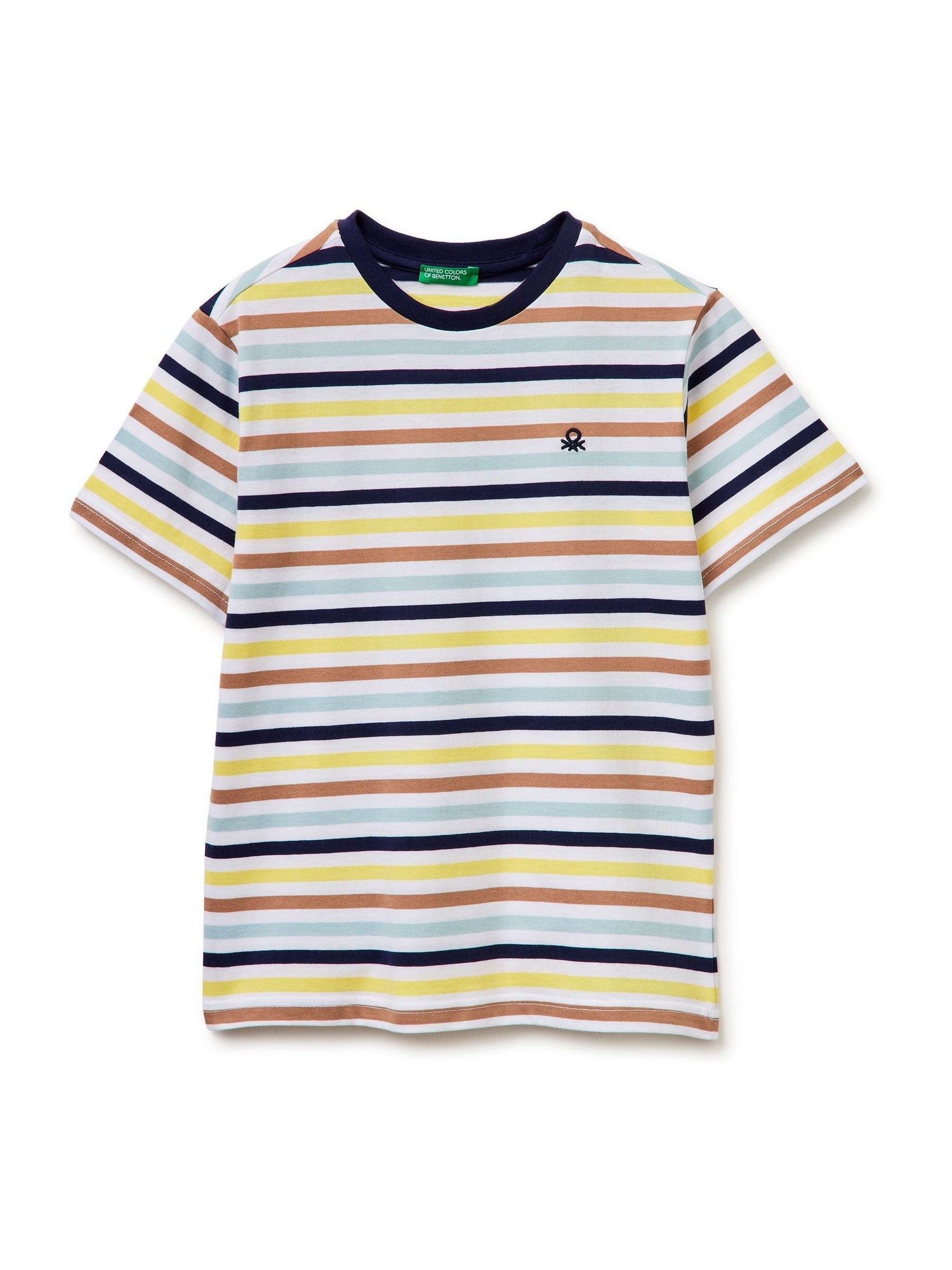 Dsiney Kidz - Benetton White Striped T-Shirt image 1