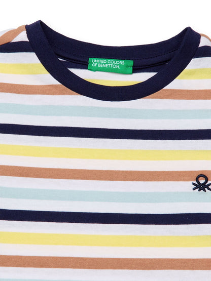 Dsiney Kidz - Benetton White Striped T-Shirt image 3