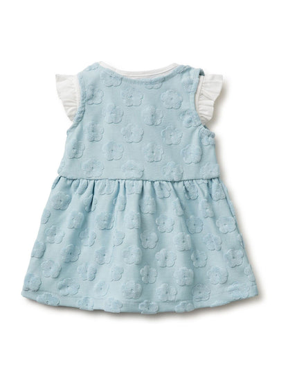 Benetton Green Frill Sleeve Jacquard Dress image 2
