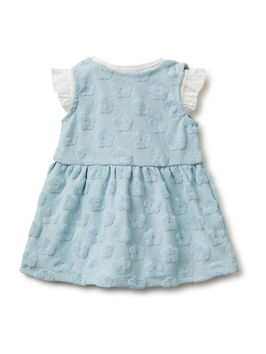 Benetton Green Frill Sleeve Jacquard Dress image 2