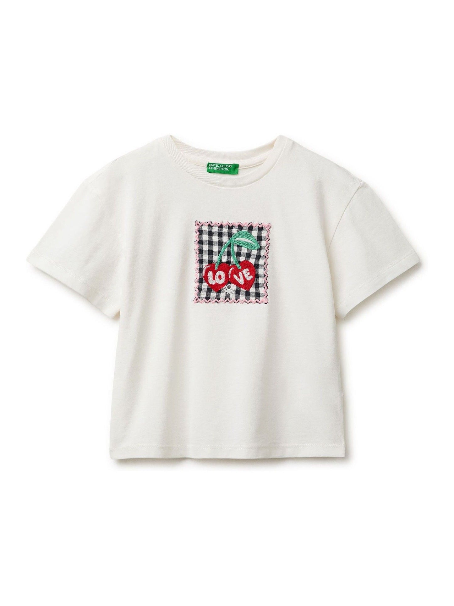 Dsiney Kidz - Benetton White Gingham Patch T-Shirt image 1