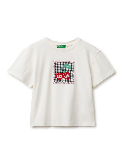 Dsiney Kidz - Benetton White Gingham Patch T-Shirt image 1