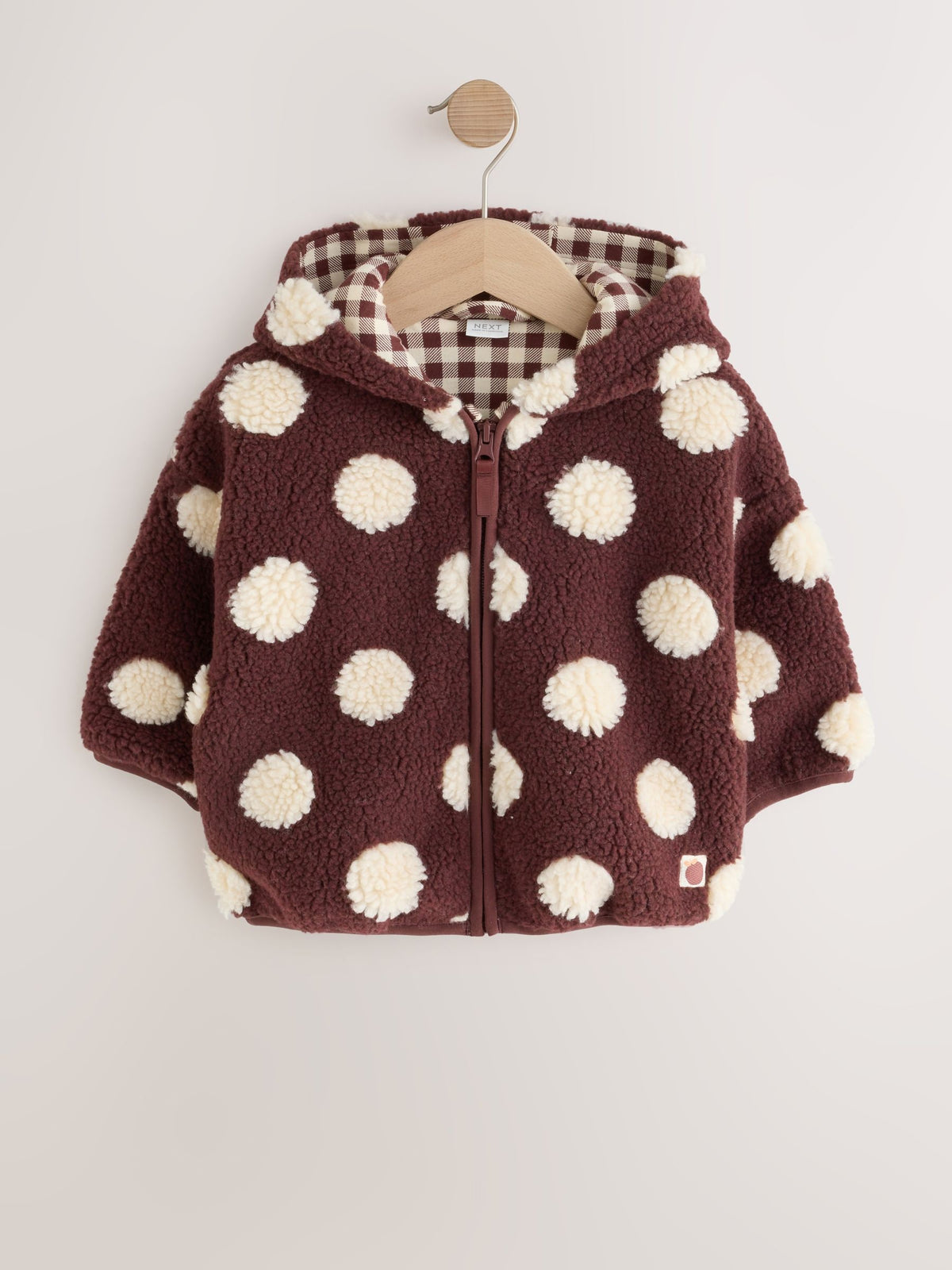 Dsiney Kidz - Brown/Ecru Spot Hooded Zip Through Fleece (3mths-7yrs) image 5