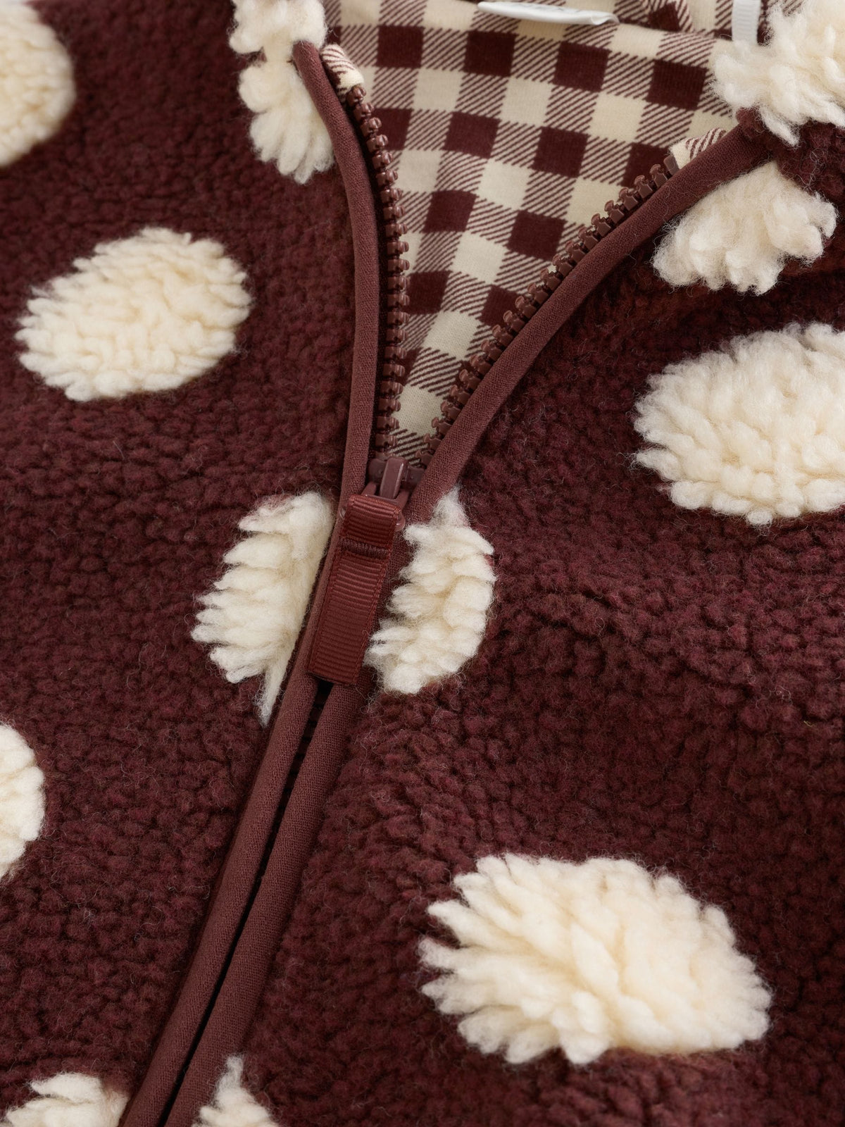 Dsiney Kidz - Brown/Ecru Spot Hooded Zip Through Fleece (3mths-7yrs) image 8