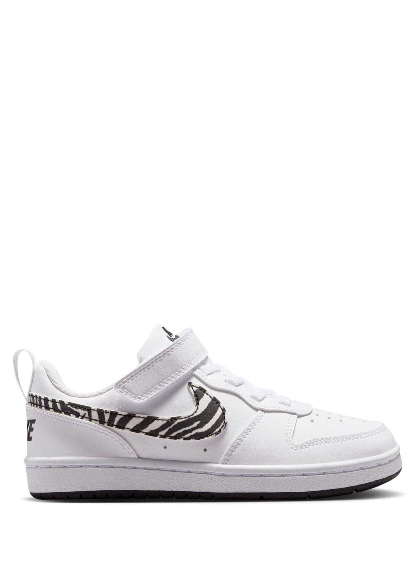 Nike White Zebra Animal Junior Court Borough Low Recraft Trainers image 1