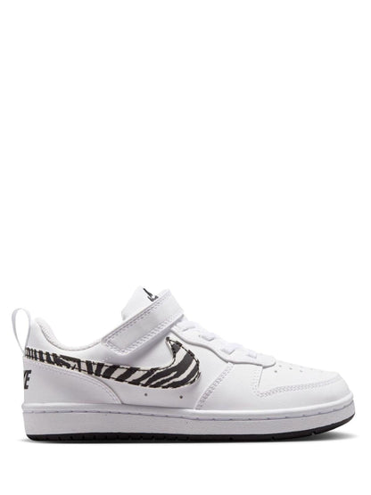 Nike White Zebra Animal Junior Court Borough Low Recraft Trainers image 1