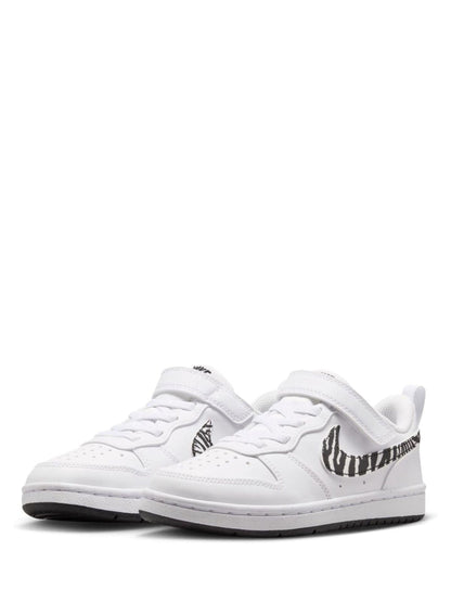 Nike White Zebra Animal Junior Court Borough Low Recraft Trainers image 2