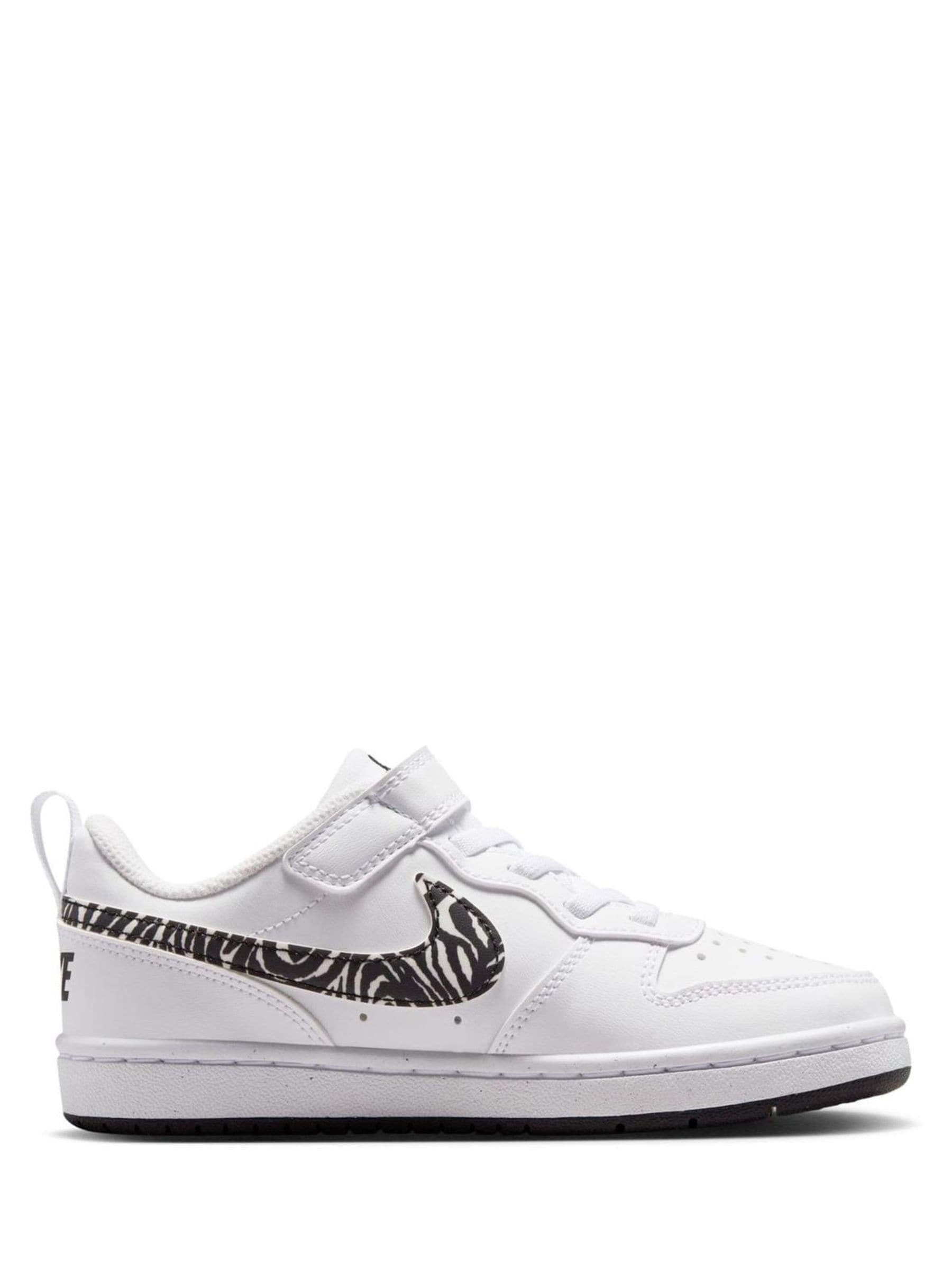 Nike White Zebra Animal Junior Court Borough Low Recraft Trainers image 3