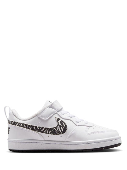 Nike White Zebra Animal Junior Court Borough Low Recraft Trainers image 3