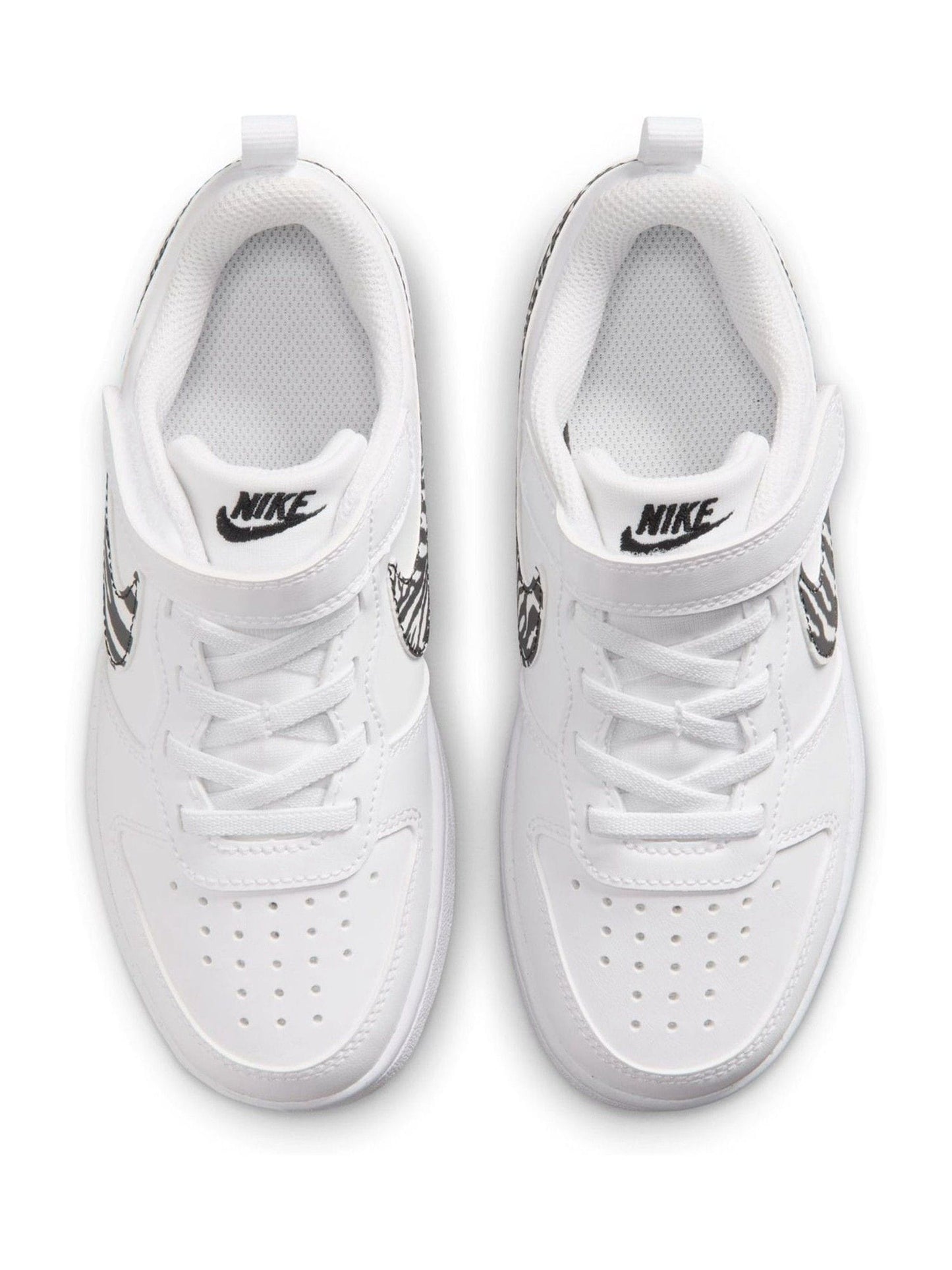 Nike White Zebra Animal Junior Court Borough Low Recraft Trainers image 4