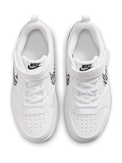 Nike White Zebra Animal Junior Court Borough Low Recraft Trainers image 4