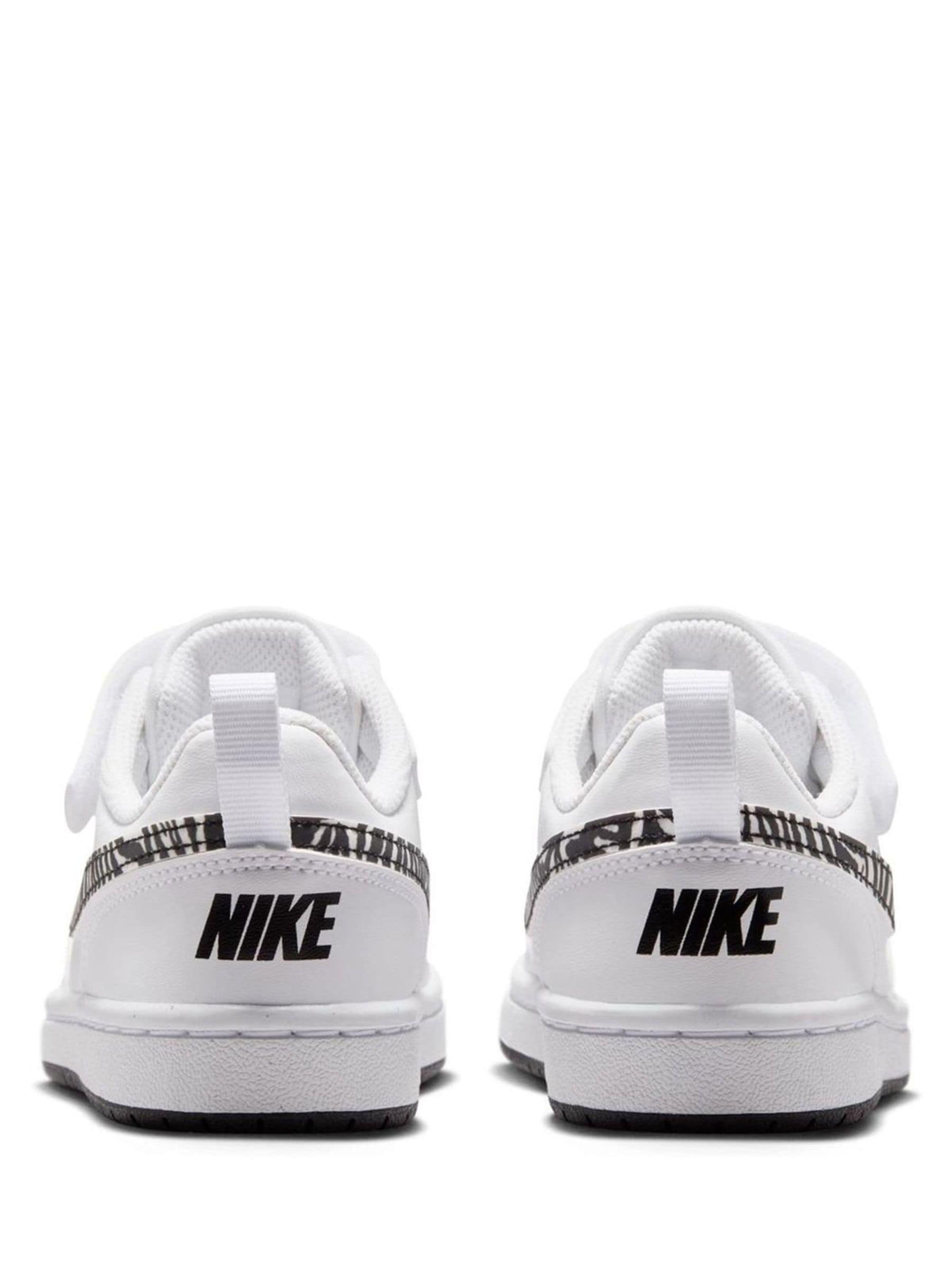 Nike White Zebra Animal Junior Court Borough Low Recraft Trainers image 5