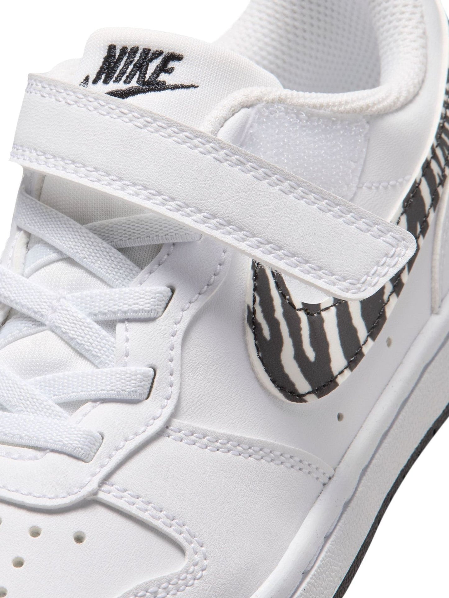 Nike White Zebra Animal Junior Court Borough Low Recraft Trainers image 7