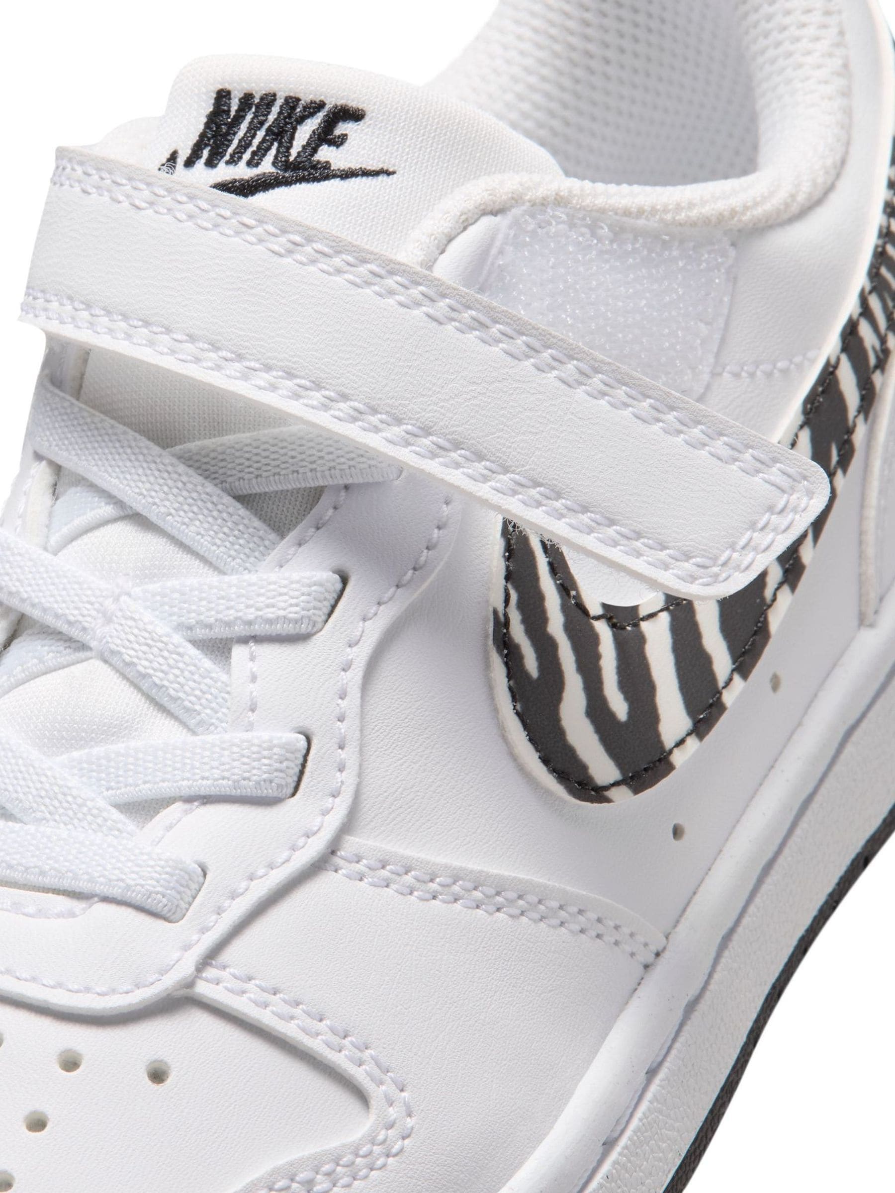 Nike White Zebra Animal Junior Court Borough Low Recraft Trainers image 7
