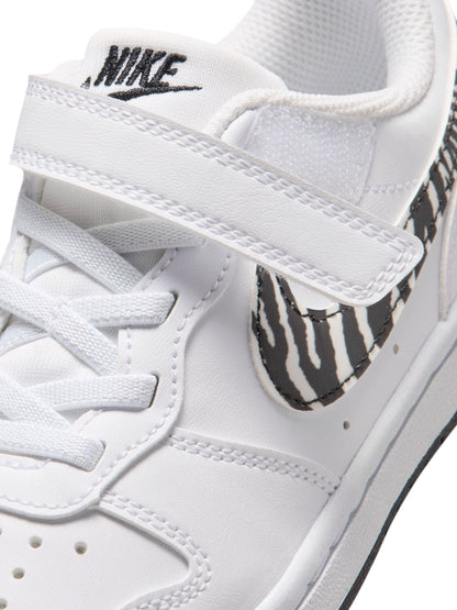 Nike White Zebra Animal Junior Court Borough Low Recraft Trainers image 7