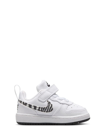 Nike White Zebra Animal Infant Court Borough Low Recraft Trainers image 2
