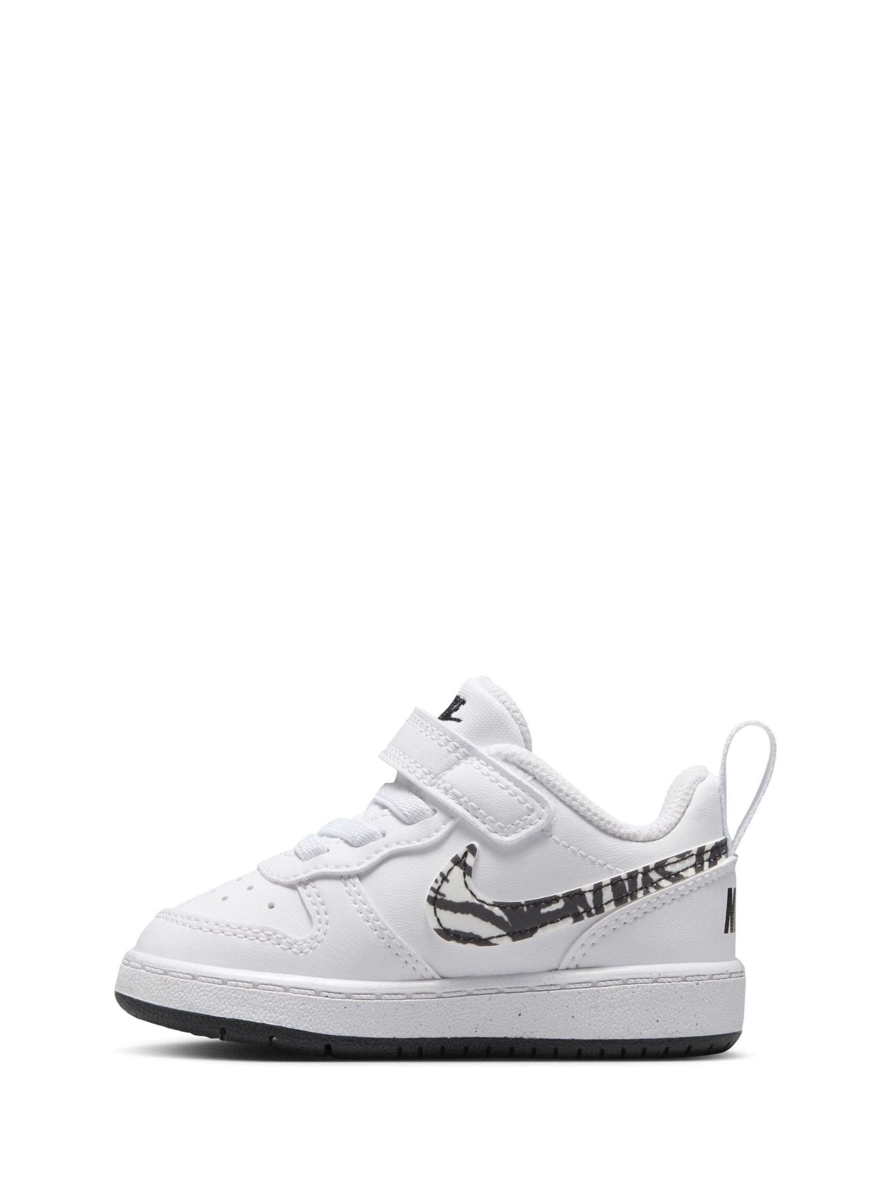 Nike White Zebra Animal Infant Court Borough Low Recraft Trainers image 5